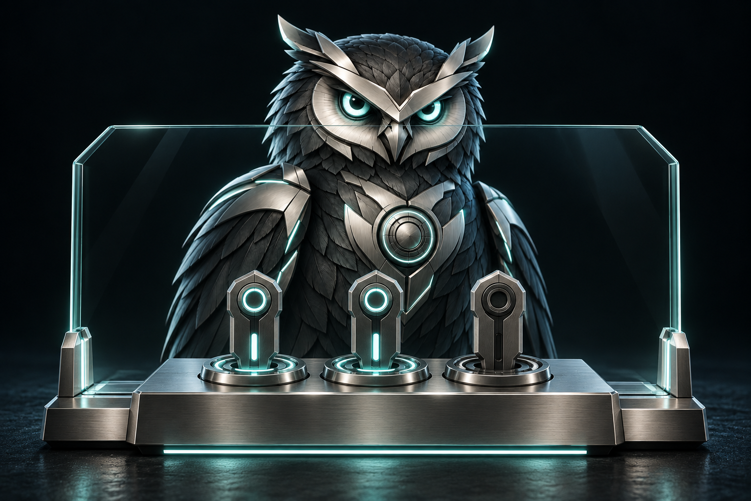 Three key modules and a shield symbolize separated protocol controls